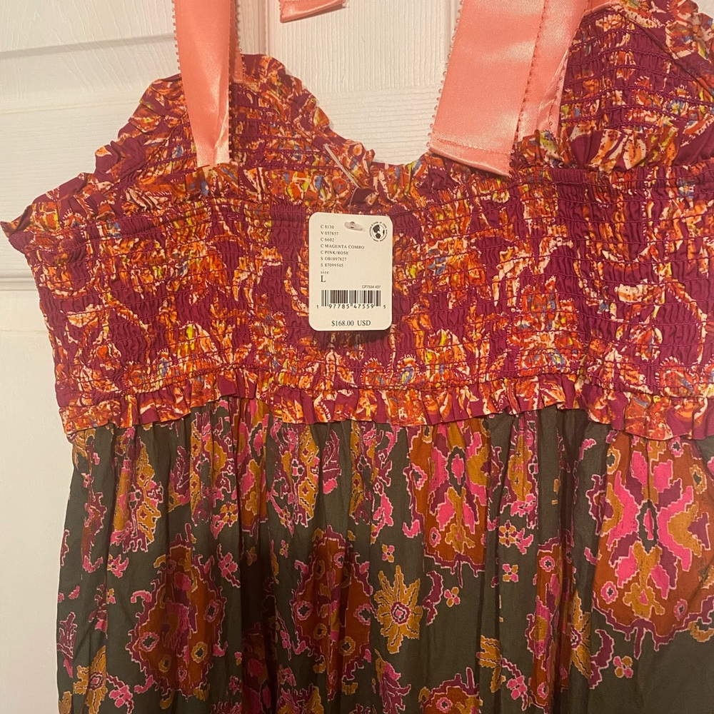 NWT Free People Pink Bluebell Red/pink Maxi Dress - Picture 3 of 7